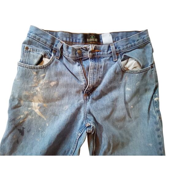 BassPro Men Jeans THRASHED Faded ripped size 32x32 Easy fit VTG - Picture 3 of 5